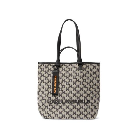 Karl Lagerfeld Handbags - Karl Lagerfeld Leather Shopping Bag with Magnetic Fastening and Multiple Handles